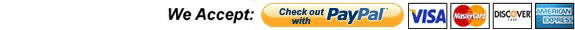 We accept Google Checkout, PayPal, Visa, Master Card, Discover, American Express